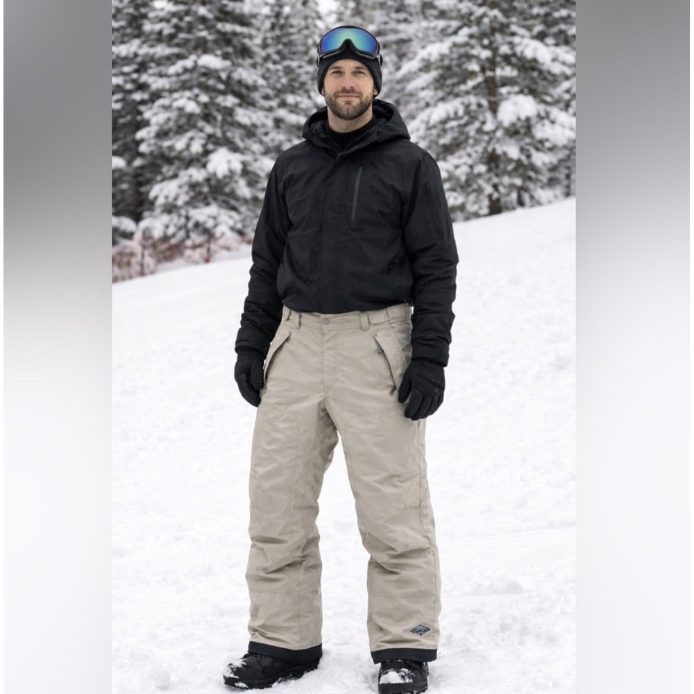 Columbia Mens Snow Pants Omni-Tech‎ Waterproof Ski Snowboarding Winter Tan Sz XL